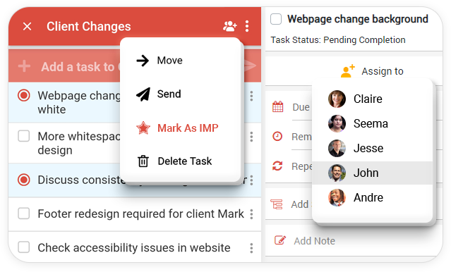 Screenshot showing the team collaboration capabilities of the WeGoDoo app. Handling teams and assigning tasks is more manageable with WeGoDoo.
